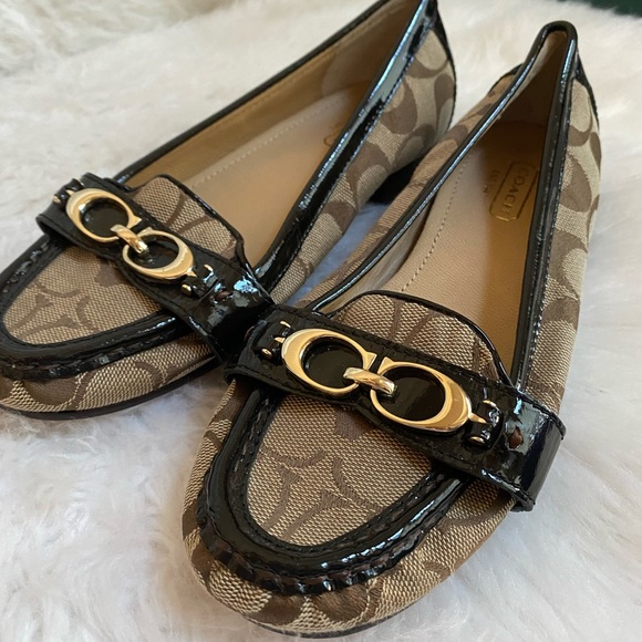 COACH Womens Eloise Signature Logo Q1226 F2070/D11 Womens Flats Loafers 5B - Picture 1 of 12